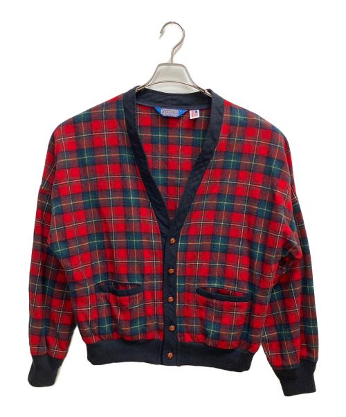 PENDLETON（ペンドルトン）PENDLETON (ペンドルトン) 厚手カーディガン レッド×グリーン サイズ:SIZE　Lの古着・服飾アイテム