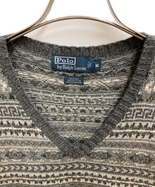 POLO RALPH LAUREN（ポロ・ラルフローレン）POLO RALPH LAUREN (ポロ・ラルフローレン) ニットベスト グレー サイズ:SIZE Mの古着・服飾アイテム