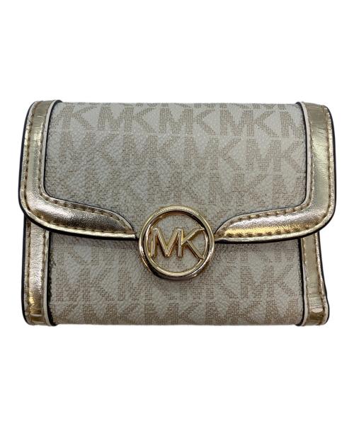 MICHAEL KORS（マイケルコース）MICHAEL KORS (マイケルコース) コンパクトウォレット アイボリーの古着・服飾アイテム