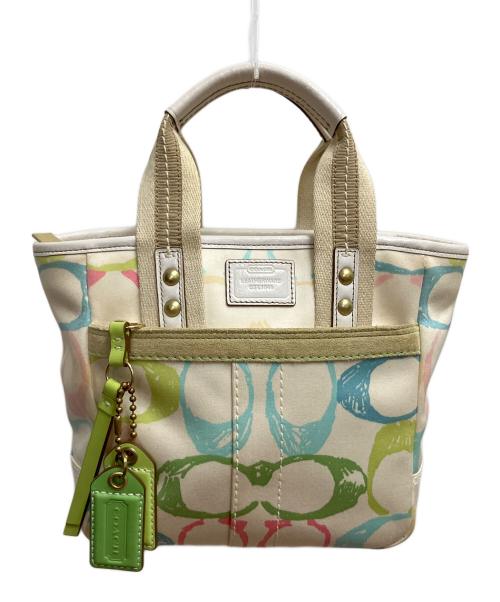 COACH（コーチ）COACH (コーチ) ハンプトンズ ウィークエンド スクリブル ハンドバッグ マルチカラーの古着・服飾アイテム