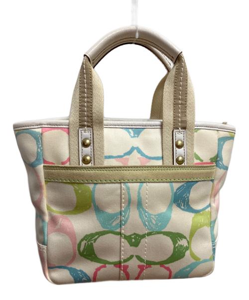 COACH（コーチ）COACH (コーチ) ハンプトンズ ウィークエンド スクリブル ハンドバッグ マルチカラーの古着・服飾アイテム