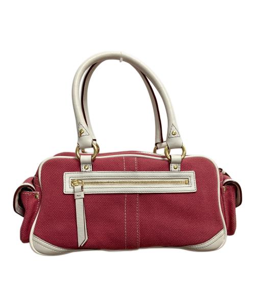 COACH（コーチ）COACH (コーチ) コットンツイル ギャラリー サッチェル ハンドバッグ レッド×ホワイトの古着・服飾アイテム