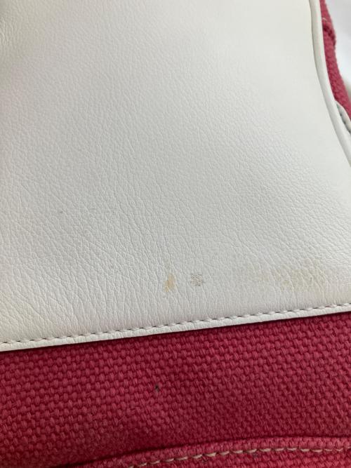 COACH（コーチ）COACH (コーチ) コットンツイル ギャラリー サッチェル ハンドバッグ レッド×ホワイトの古着・服飾アイテム