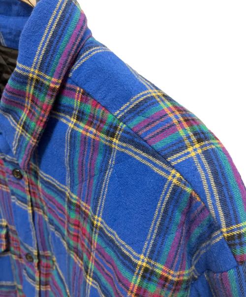 SUPREME（シュプリーム）Supreme (シュプリーム) Quilted Plaid Flannel Shirt ブルー サイズ:SIZE Lの古着・服飾アイテム