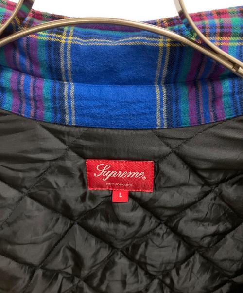 SUPREME（シュプリーム）Supreme (シュプリーム) Quilted Plaid Flannel Shirt ブルー サイズ:SIZE Lの古着・服飾アイテム