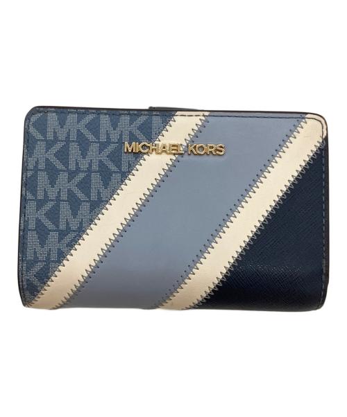 MICHAEL KORS（マイケルコース）MICHAEL KORS (マイケルコース) JET SET TRAVEL 2つ折り財布 ブルーの古着・服飾アイテム