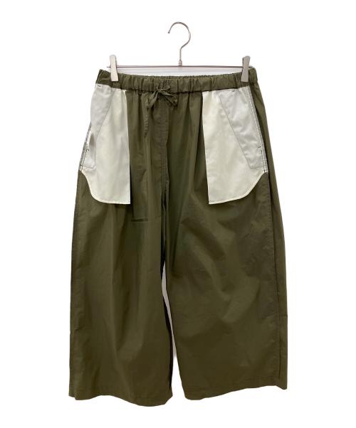 DANTON（ダントン）DANTON (ダントン) タイプライター クロップド ワイドイージーパンツ グリーン サイズ:SIZE 38の古着・服飾アイテム
