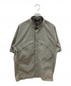 DESCENTE ALLTERRAINデザイント オルテライン）の古着「グレイッシュリップストップハーフスリーブシャツ 半袖シャツ」｜グレー