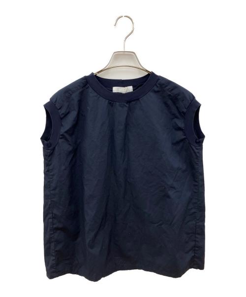 homspun（ホームスパン）homspun (ホームスパン) 100/2ブロード ノースリーブブラウス ノースリーブカットソー ネイビー サイズ:SIZE Free 未使用品の古着・服飾アイテム