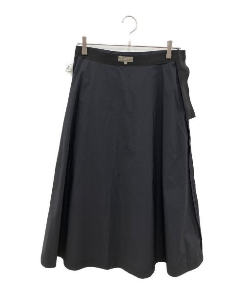 MARGARET HOWELL（マーガレットハウエル）MARGARET HOWELL (マーガレットハウエル) COTTON TAFETTA ロングスカート ブラック サイズ:SIZE 2の古着・服飾アイテム