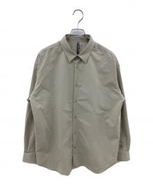DESCENTE ALLTERRAIN（デザイント オルテライン）の古着「ソロテックスロングスリーブレギュラーカラーシャツ 長袖シャツ」｜ベージュ