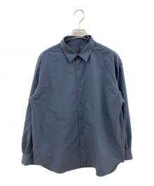 DESCENTE ALLTERRAIN（デザイント オルテライン）の古着「ソロテックスロングスリーブレギュラーカラーシャツ 長袖シャツ」｜ブルー
