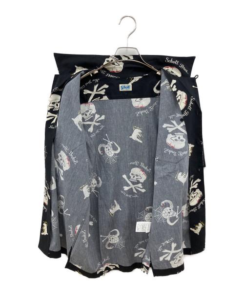 Schott（ショット）Schott (ショット) ハワイアンシャツ スカル 半袖シャツ ブラック サイズ:SIZE Lの古着・服飾アイテム