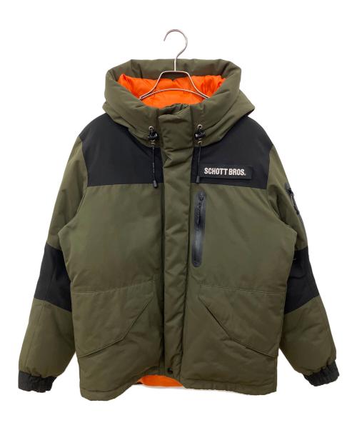 Schott（ショット）Schott (ショット) ダウンジャケット グリーン×ブラック サイズ:SIZE Mの古着・服飾アイテム