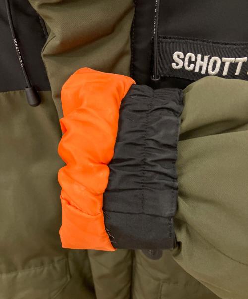 Schott（ショット）Schott (ショット) ダウンジャケット グリーン×ブラック サイズ:SIZE Mの古着・服飾アイテム