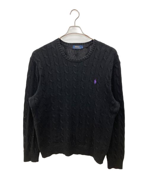 POLO RALPH LAUREN（ポロ・ラルフローレン）POLO RALPH LAUREN (ポロ・ラルフローレン) 厚手ニット ブラック サイズ:SIZE XLの古着・服飾アイテム