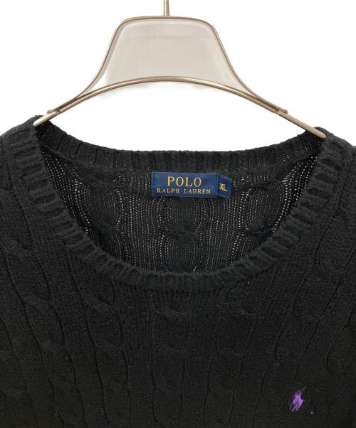 POLO RALPH LAUREN（ポロ・ラルフローレン）POLO RALPH LAUREN (ポロ・ラルフローレン) 厚手ニット ブラック サイズ:SIZE XLの古着・服飾アイテム