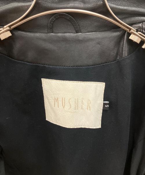 MUSHER（マーシャー）MUSHER (マーシャー) レザージャケット ブラック サイズ:SIZE Sの古着・服飾アイテム