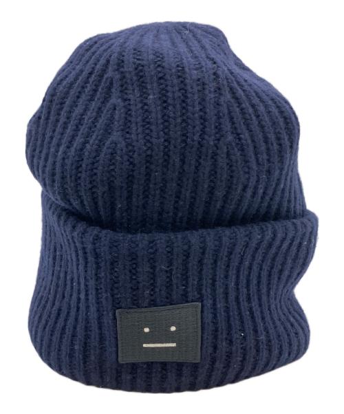 Acne studios（アクネ ストゥディオズ）ACNE STUDIOS (アクネ ストゥディオズ)  ウールニットビーニー  ニット帽 ネイビー サイズ:ONE SIZEの古着・服飾アイテム