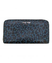 MIU MIU（ミュウミュウ）の古着「レオパード柄長財布」｜ネイビー×ブラック