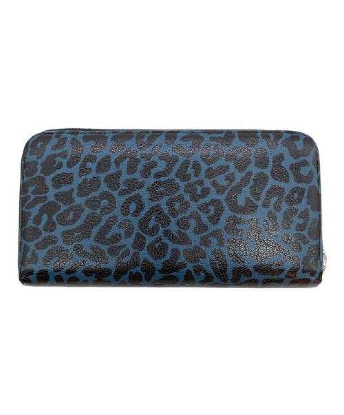 MIU MIU（ミュウミュウ）MIU MIU (ミュウミュウ) レオパード柄長財布 ネイビー×ブラックの古着・服飾アイテム