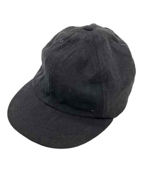 COMOLI（コモリ）COMOLI (コモリ) シルクネップ キャップ  ブラックの古着・服飾アイテム