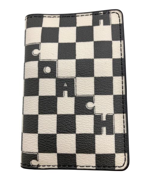 COACH（コーチ）COACH (コーチ) チェッカー プリント カード ウォレット ホワイト×ブラックの古着・服飾アイテム
