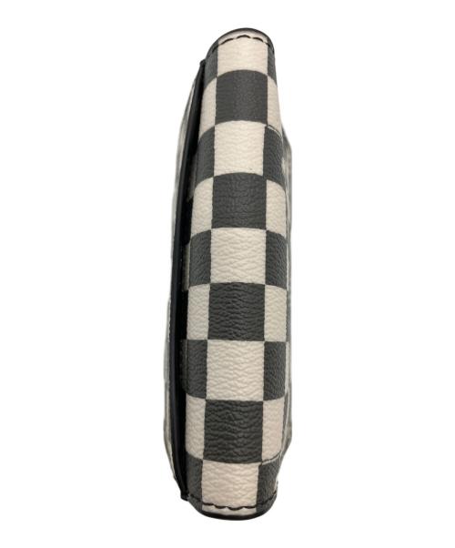 COACH（コーチ）COACH (コーチ) チェッカー プリント カード ウォレット ホワイト×ブラックの古着・服飾アイテム