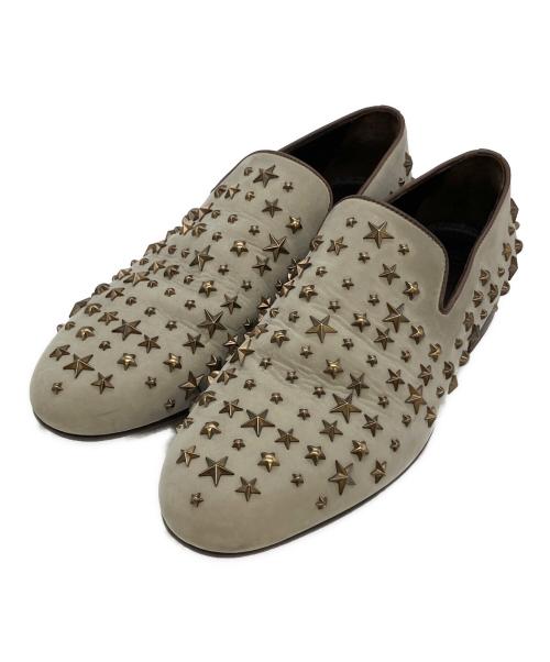 JIMMY CHOO（ジミーチュウ）JIMMY CHOO (ジミーチュウ) スタースタッズ スリッポン グレー サイズ:SIZE 41の古着・服飾アイテム