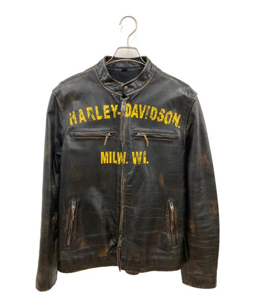 HARLEY-DAVIDSON（ハーレーダビッドソン）HARLEY-DAVIDSON (ハーレーダビッドソン) 1903 Collection Forge Distressed Leather Jacket ブラック サイズ:SIZE Sの古着・服飾アイテム