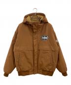 X-LARGEエクストララージ）の古着「NYLON PUFFER JACKET」｜ブラウン