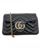 GUCCIグッチ）の古着「GGマーモント　ショルダーバッグ」｜ブラック