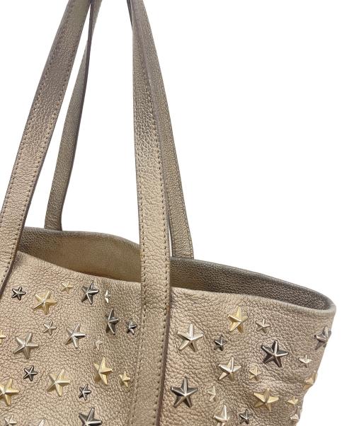 JIMMY CHOO（ジミーチュウ）JIMMY CHOO (ジミーチュウ) スタースタッズ トートバッグ ゴールドの古着・服飾アイテム