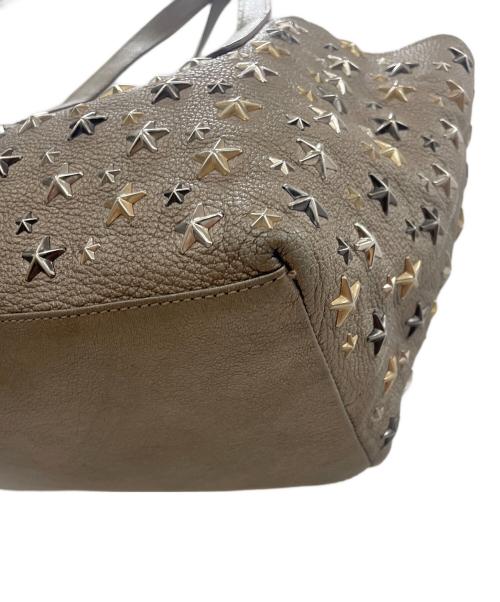 JIMMY CHOO（ジミーチュウ）JIMMY CHOO (ジミーチュウ) スタースタッズ トートバッグ ゴールドの古着・服飾アイテム