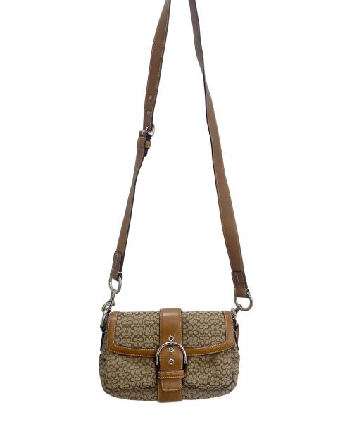 COACH（コーチ）COACH (コーチ) シグネチャー ショルダーバッグ ブラウンの古着・服飾アイテム