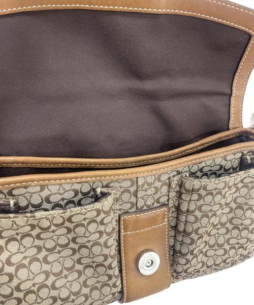 COACH（コーチ）COACH (コーチ) シグネチャー ショルダーバッグ ブラウンの古着・服飾アイテム