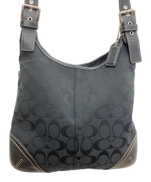 COACH（コーチ）COACH (コーチ) シグネチャー ショルダーバッグ ブラックの古着・服飾アイテム