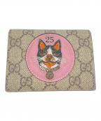GUCCIグッチ）の古着「GGスプリーム BOSCO 2つ折り財布」｜ベージュ×レッド