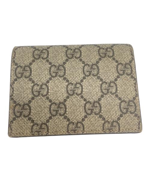 GUCCI（グッチ）GUCCI (グッチ) GGスプリーム BOSCO 2つ折り財布 ベージュ×レッドの古着・服飾アイテム