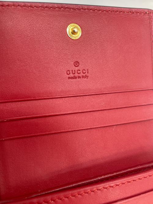 GUCCI（グッチ）GUCCI (グッチ) GGスプリーム BOSCO 2つ折り財布 ベージュ×レッドの古着・服飾アイテム