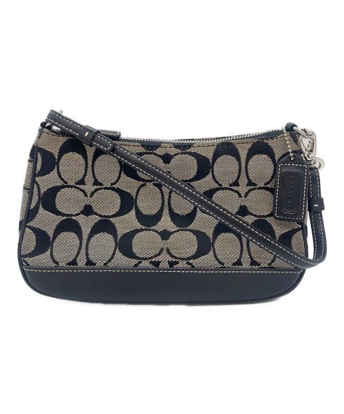 COACH（コーチ）COACH (コーチ) シグネチャー アクセサリーポーチ グレー×ブラックの古着・服飾アイテム