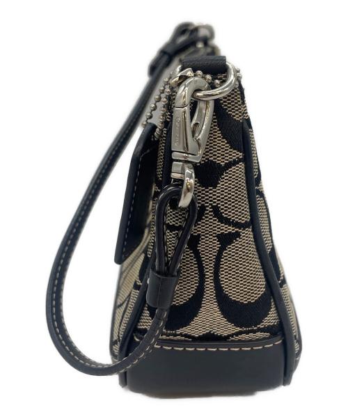 COACH（コーチ）COACH (コーチ) シグネチャー アクセサリーポーチ グレー×ブラックの古着・服飾アイテム