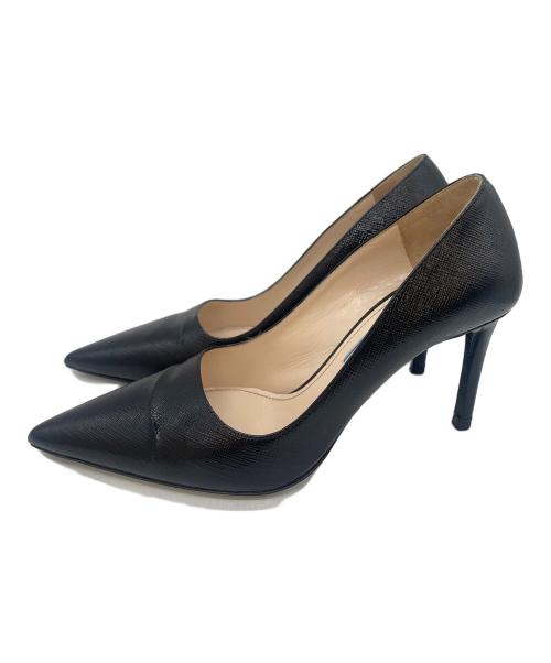 PRADA（プラダ）PRADA (プラダ) ポインテッドトゥパンプス サフィアーノ ハイヒール ブラック サイズ:SIZE 35 1/2の古着・服飾アイテム