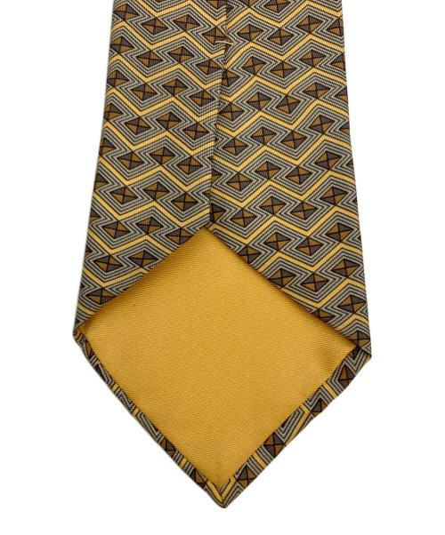 HERMES（エルメス）HERMES (エルメス) ネクタイ イエロー×ブラウン サイズ:144cmの古着・服飾アイテム