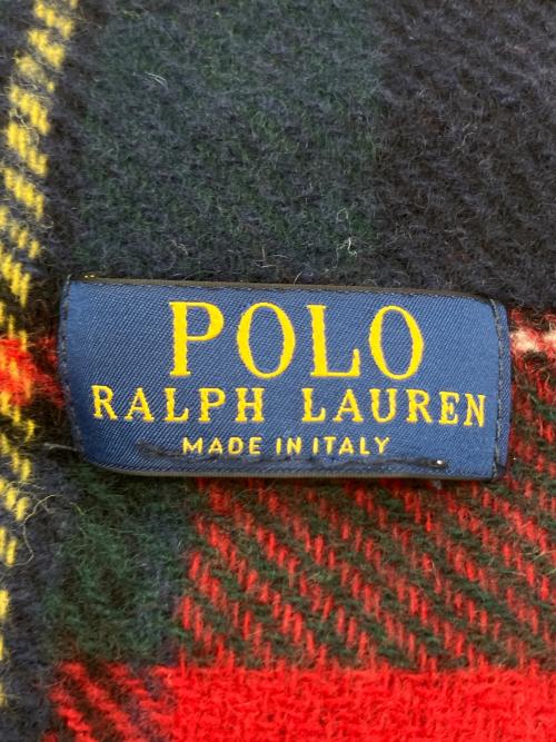 POLO RALPH LAUREN（ポロ・ラルフローレン）POLO RALPH LAUREN (ポロ・ラルフローレン) チェック柄マフラー レッド×グリーンの古着・服飾アイテム
