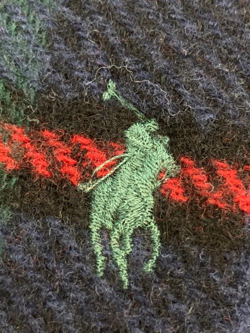 POLO RALPH LAUREN（ポロ・ラルフローレン）POLO RALPH LAUREN (ポロ・ラルフローレン) チェック柄マフラー レッド×グリーンの古着・服飾アイテム