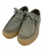 CLARKSクラークス）の古着「Torhill Lo モカシンシューズ」｜グリーン×ベージュ