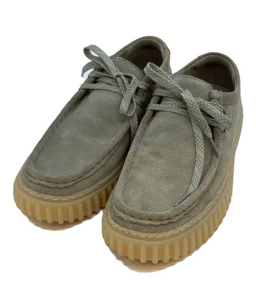 CLARKS（クラークス）CLARKS (クラークス) Torhill Lo モカシンシューズ グリーン×ベージュ サイズ:SIZE 24.5cmの古着・服飾アイテム