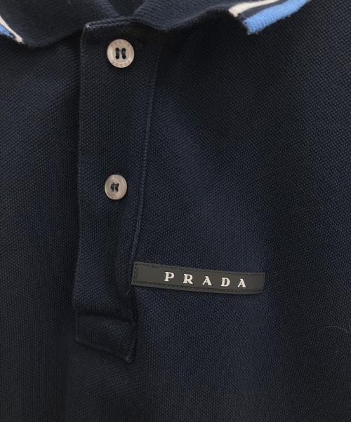 PRADA（プラダ）PRADA (プラダ) ポロシャツ ネイビー サイズ:SIZE XLの古着・服飾アイテム