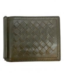 BOTTEGA VENETA（ボッテガベネタ）の古着「イントレチャート マネークリップ ウォレット カードケース」｜オリーブ